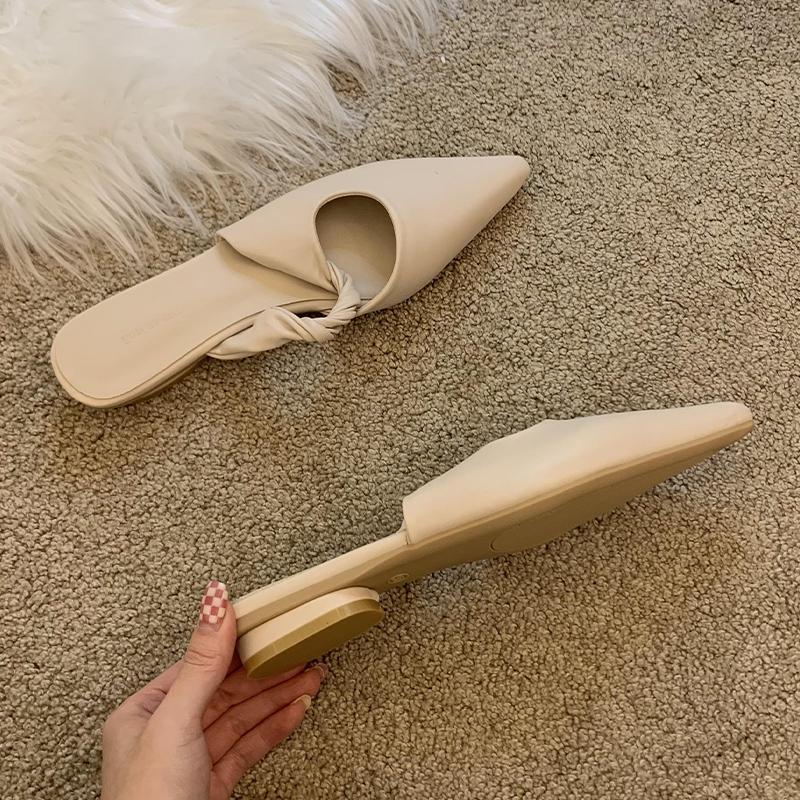 Spetsiga Tofflor Damskor Ballerinaskor Sexiga Klackskor Slingback Damskor Mules Skor Sommar 2025 Nya Lyxiga Chanclas De Mujer
