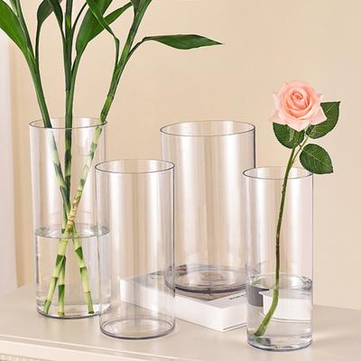 Klare Zylinder Blumenvase Hochzeitsfeier Esstisch Mittelstück Hydroponischer Blumenhalter