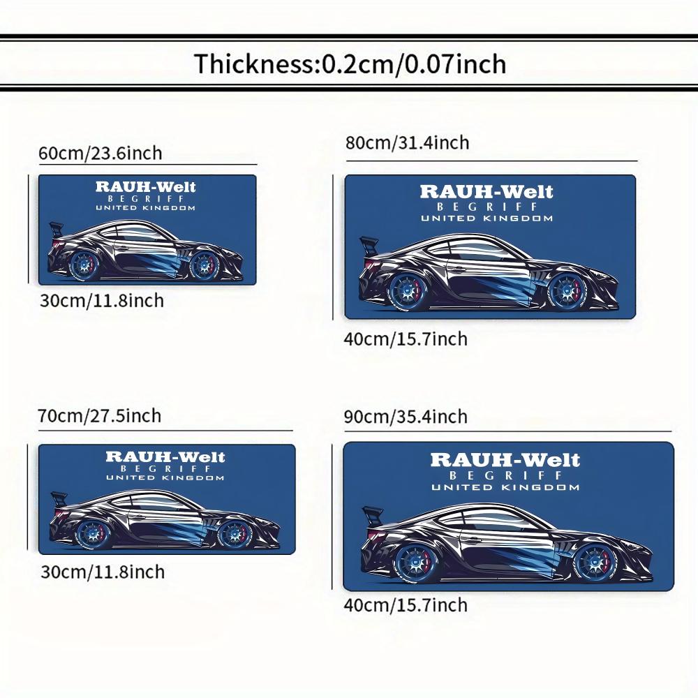 Cool Car Design Mouse Pad Large Computer Office Game Table Mat XXL Rubber Antislip Stitched Edges Keyboard Mats Long Desk Pads