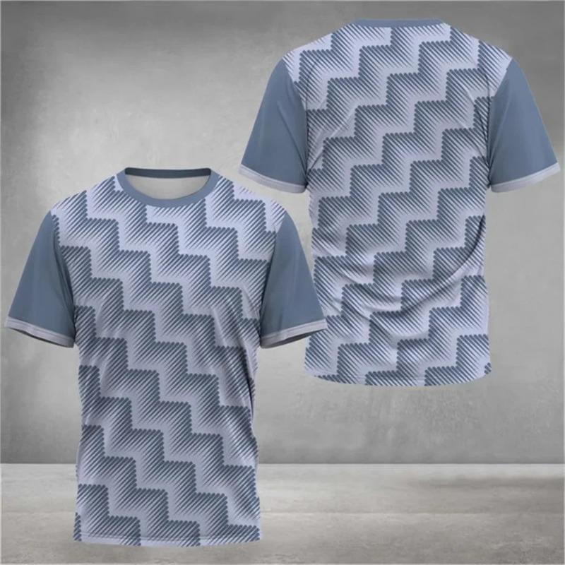 round-neck striped short-sleeved shirt for summer 2026, breathable and quick-drying sports short-sleeved shirt