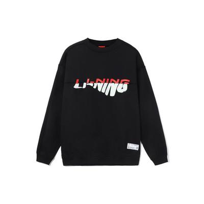 Li Ning Série de Basquete Esportivo Moletom Solto Unissex Moletom Preto AWDRA57-7