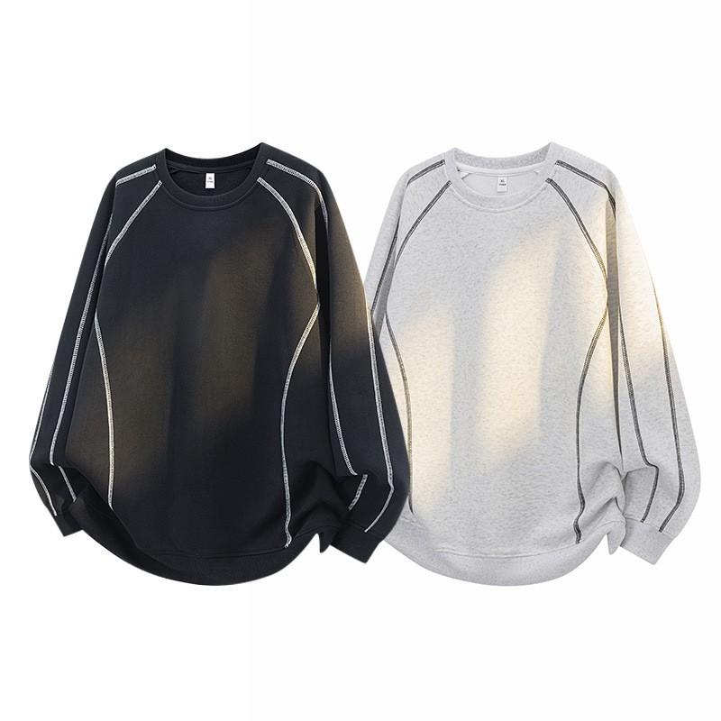 American Style Minimalist Solid Color Hoodie Men Women Loose Streetwear Couple Casual Top
