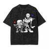 Undertale Sans And Papyrus Frisk Red Heart Washed T Shirts Streetwear Hip Hop Vintage TShirt Tees Men Women Short Sleeve
