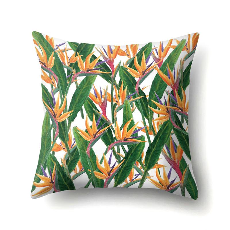 Polyester Pillowcase Plant Fresh Car Decoration Home Printed Pillowcase Sofa Cushion Cover