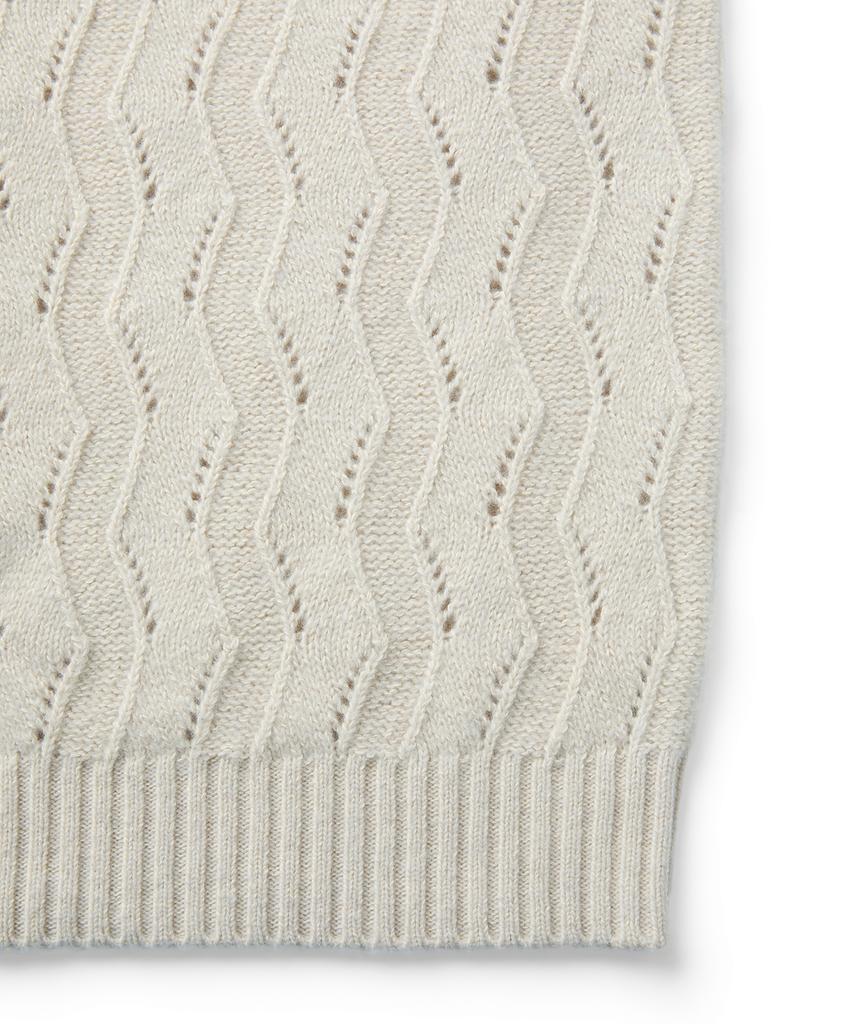 MMIC Wavy Zip Cardigan (Ivory)