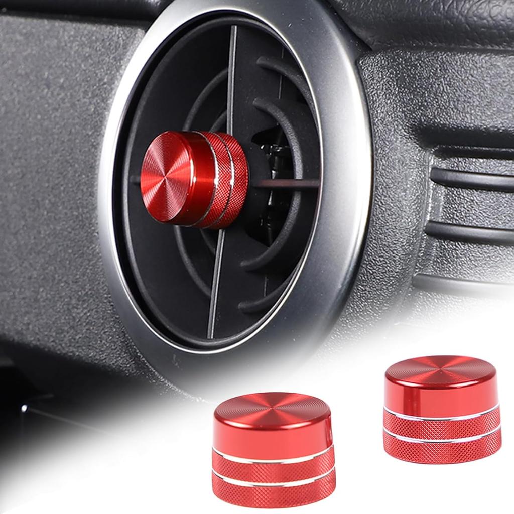 2PCS Air Conditioning Vent Knob Cover Compatible with INEOS Grenadier 2020-2024 Air Condition Knob Trim Aluminum Alloy Car Decorative Knob Cover