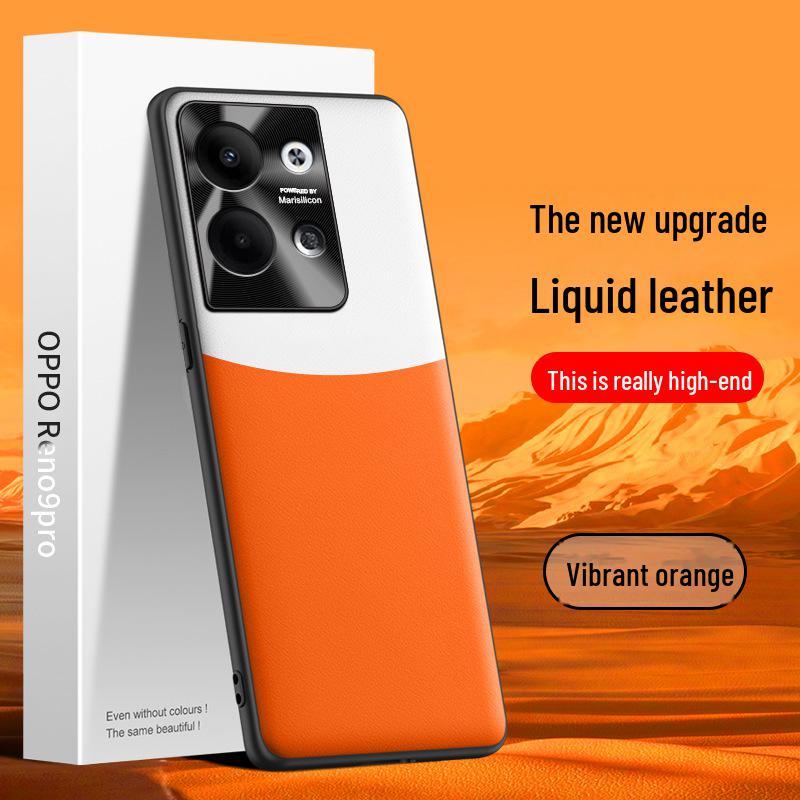 

Чехол для телефона Reno9pro из жидкой кожи: Противоударный защитный чехол, доступный в виде одной детали. Oppo Reno 9