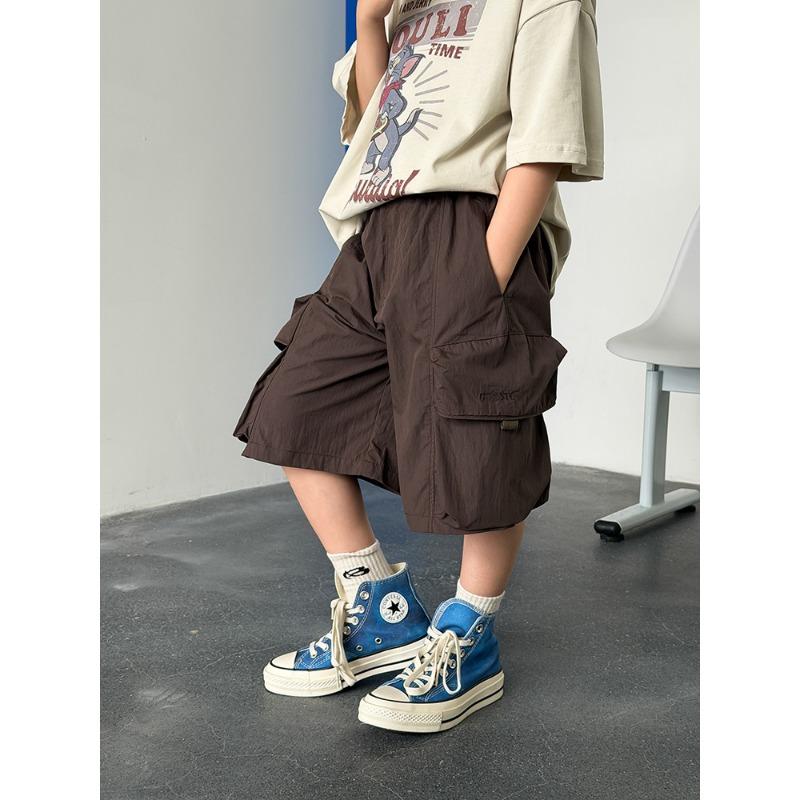 Kids Korean Style Cargo Shorts Quick Dry Loose Fit Durable