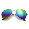 Men Retro Pilot Sunglasses Big Frame Oversized Metal UV400 Reflective Lens Trendy Driving Shades for Women
