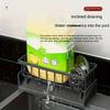 Drill-Free Sink Organizer Multi-Use Sponge Soap Holder Draining Rack for Kitchen Countertop Storage Waterproof Shelf 1PC
