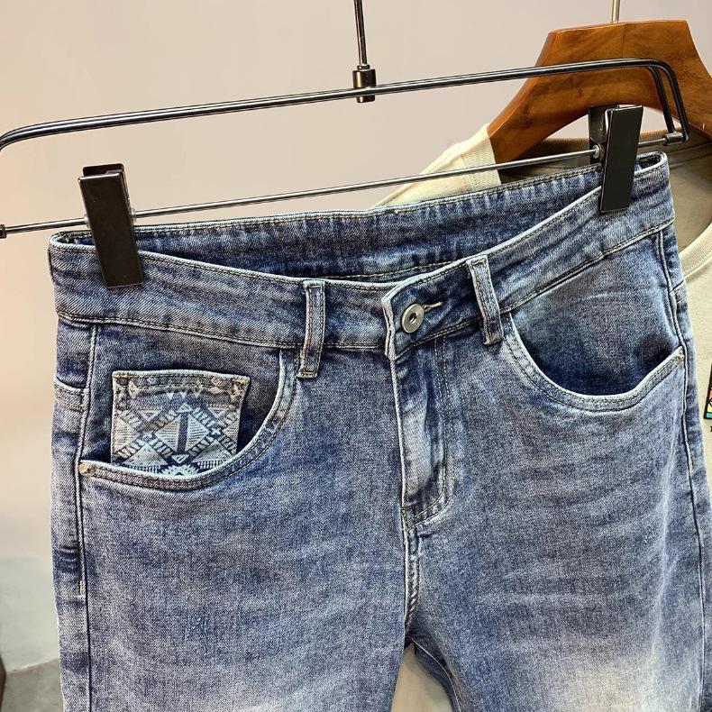 Men's 2024 Summer Washed Denim Printed Loose Mid-Length Fashion Shorts