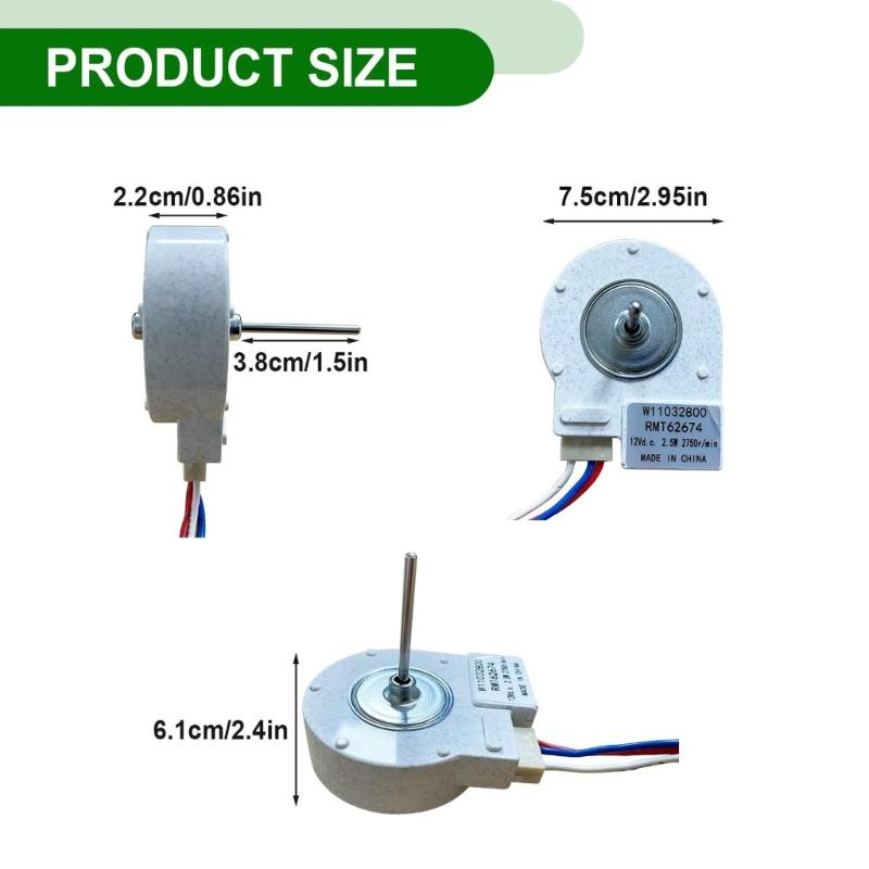 Quiet Refrigerator Fan Assembly for Replace W11032800 Precisions Cooling Component Freezer Condenser Motor Enduring