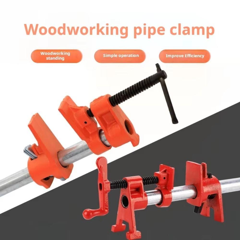 Adjustable Pipe Clamp Set 1/2/3/4 Inch Heavy Duty Clamp Heavy Duty Wood Gluing Clamp  Woodworking