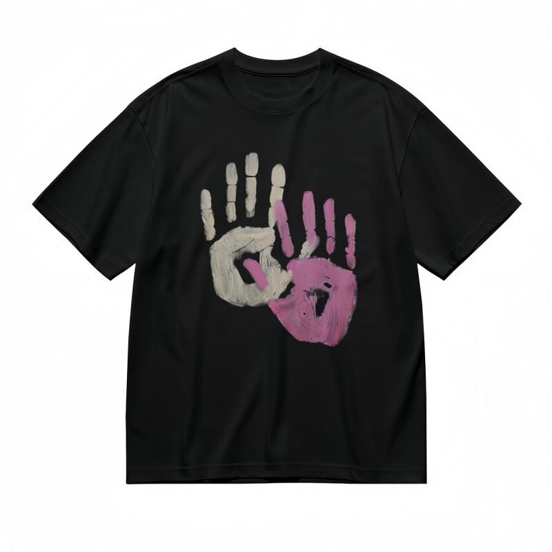 

Men s Trend All-Season Classic T-Shirt Artistic Hand Imprint Design Tee L