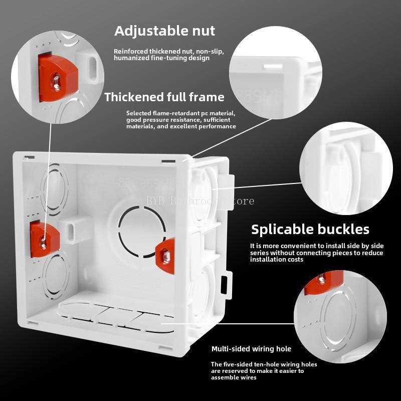 

Switch Socket Box Atlectric Mounting Cassette Junction Hidden Concealed Internal Mounting Wall Box Cassette Type 86mm White Other