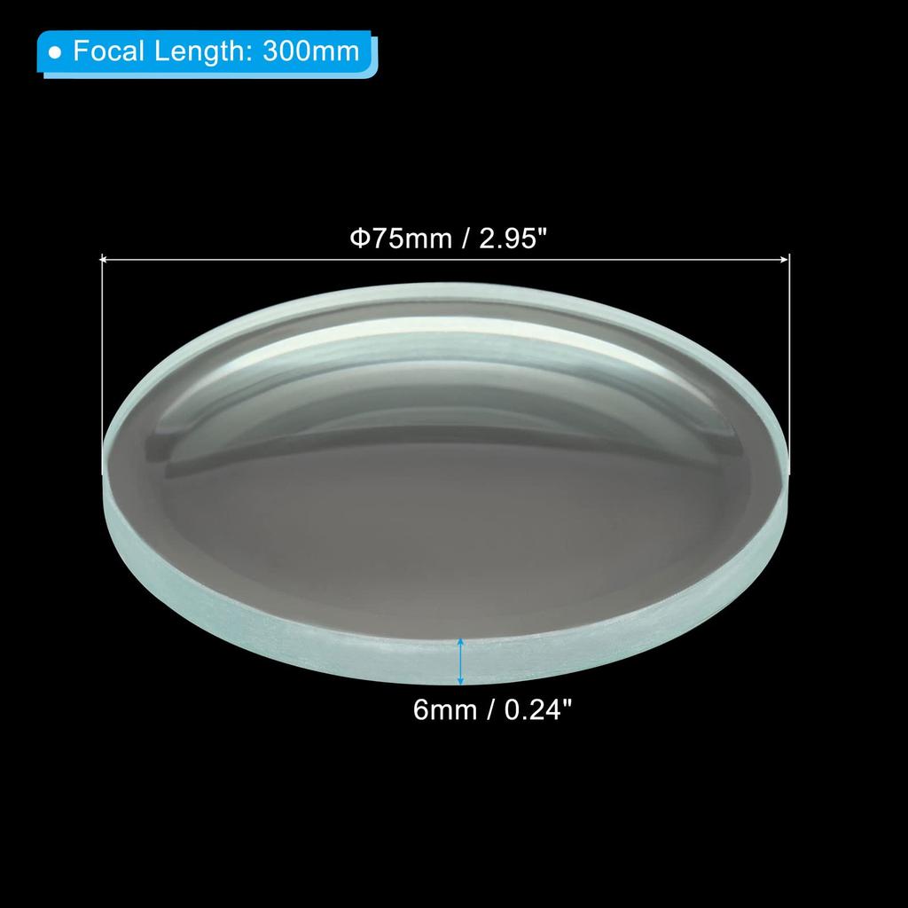 PATIKIL 1300mm Focal Length Biconcave Lenses, 2 Pieces, 75mm Diameter, 6mm Height, Glass Optical Polishing, Round Edge Lenses, Clear, for Physics Labs
