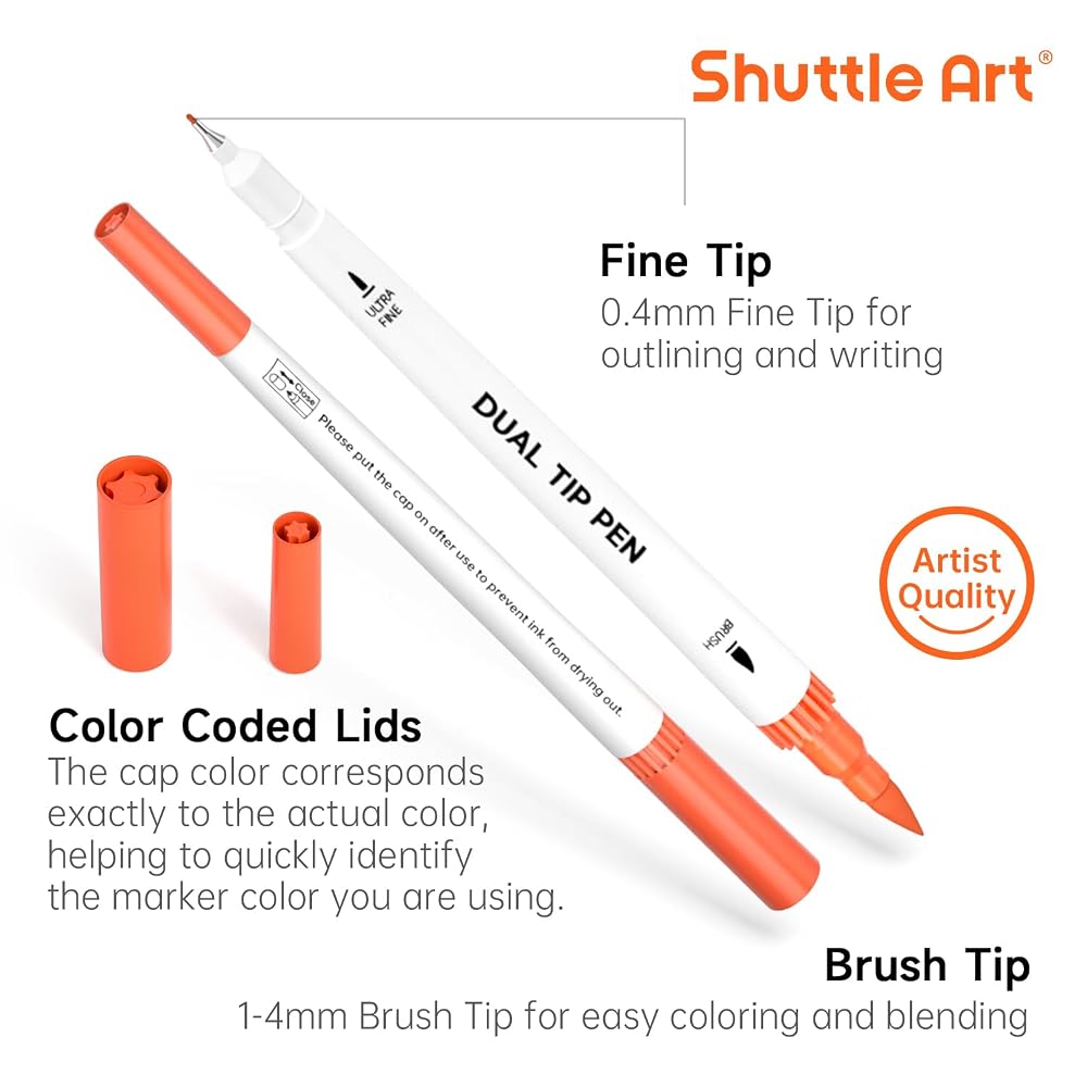 Shuttle Art Brush Pen Watercolor Brush 120 Color Set Markers Watercolor Twin Markers Water-based