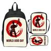 Nuovo zaino JUDO Judo stampato a 3 pezzi cartone animato karate casual leggero zaino per scuola elementare borsa a tracolla astuccio