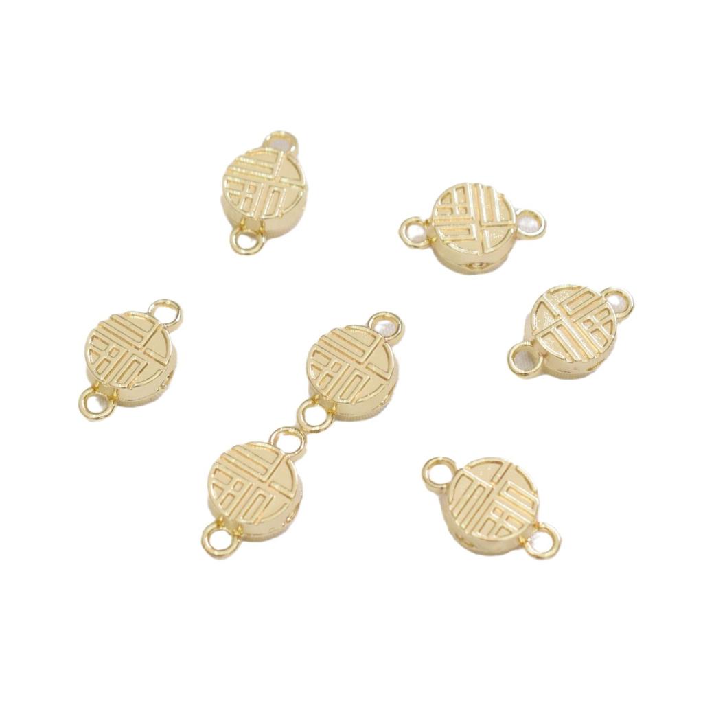 10pcs Color Retention 14K Gold Four-Leaf Clover Magnet Buckle, Lucky Jewelry Buckle, Accessories Diy Handmade Beaded Material, Finishing Button Head