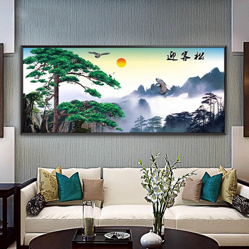 5D Diamond Painting Greeting Pine Scenery DIY Point Diamond Art Large Diamond Living Room Decoration