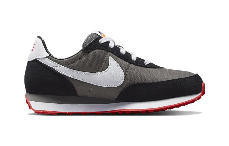 Nike Waffle Trainer 2 Abrasion Resistant Low Top Sports Casual Shoes Black White Children Aged 3 7 Years Old DC6478-005