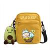 LABUBU canvas bag LABUBU peripheral small square bag doll nylon canvas lightweight simple versatile crossbody bag