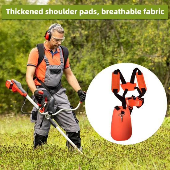 Universal Trimmer Harness Adjustable Strimmer Harness Padded Double Shoulder Straps with Belt for Brush Cutters Garden Grass Trimmer