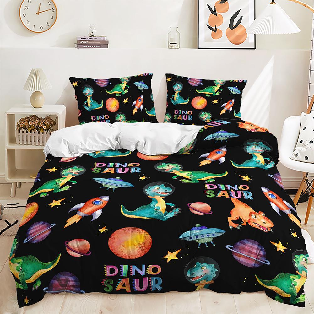 Three-Piece Cartoon Dinosaur Quilt Set Two-Piece Bedding Set