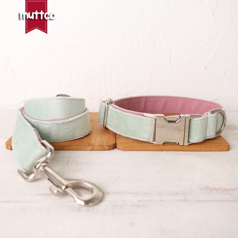 MUTTCO Thick Fleece Dog Collar & Leash Set UDC-109 M