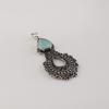 Aqua Chalcedony Gemstone 925 Sterling Silver Jewelry Partywear Pendant 1.8" For Women CP-45-20