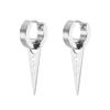 1Pair Silver/Black Titanium Steel Piercing Earring Triangle Geometric Korea Punk Jewelry Men's and Women's Jewelry