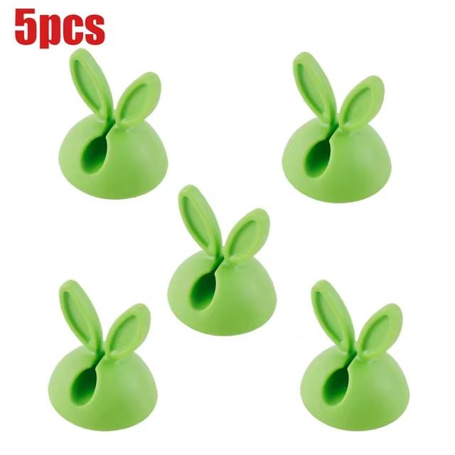 Cute Rabbit Ear Cable Manager Desktop Car Dashboard Charger Cables Clasp Clip Desk Line Organizer Bunny Ear Winder Holder