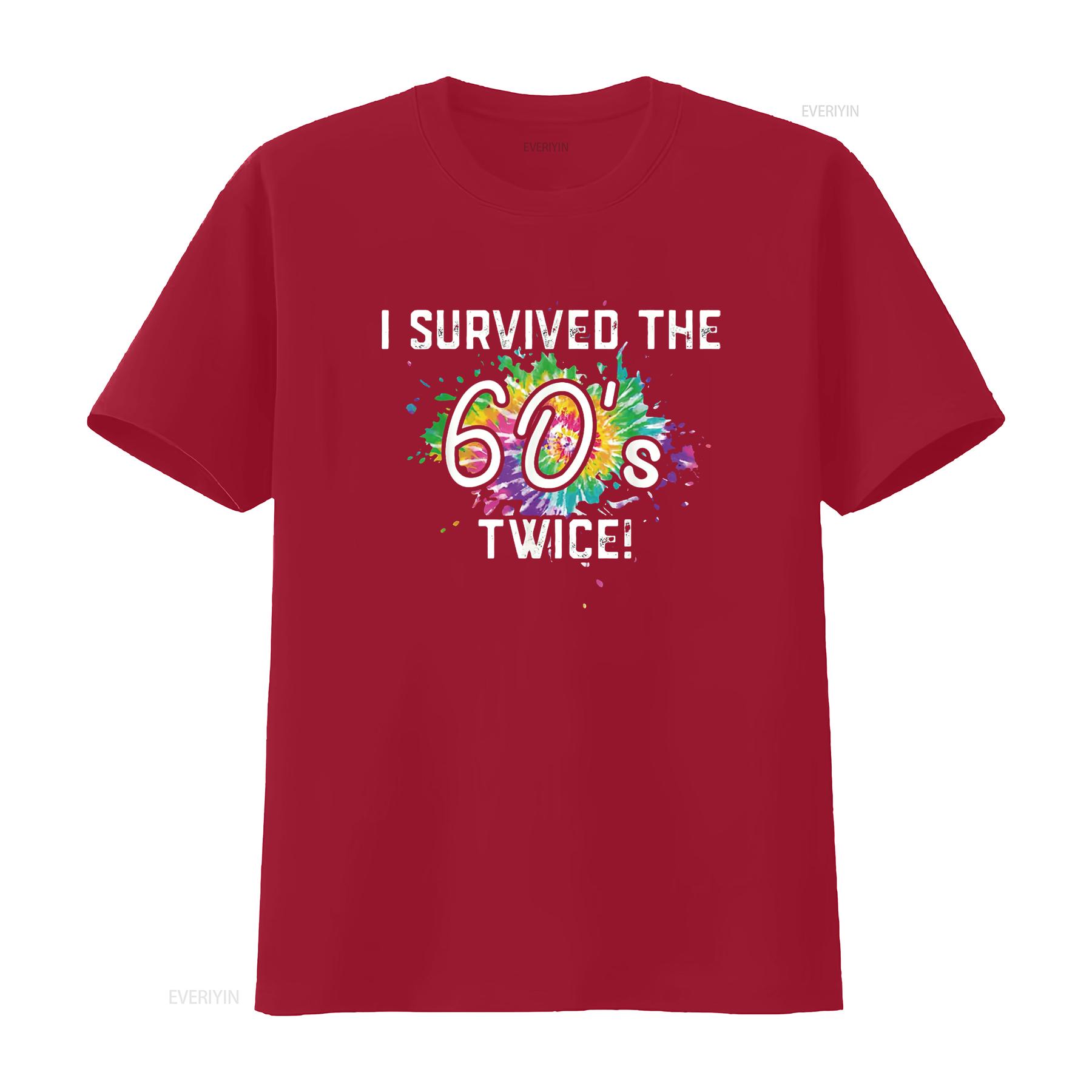 

I survived the 60s twice T Shirt vintage Washed designer clothes Breathable homme Versatile graphic Slightly streetwear Unisex S