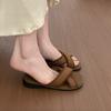 Slope heel cool slippers women's new spring and summer with skirts versatile beach one-word drag