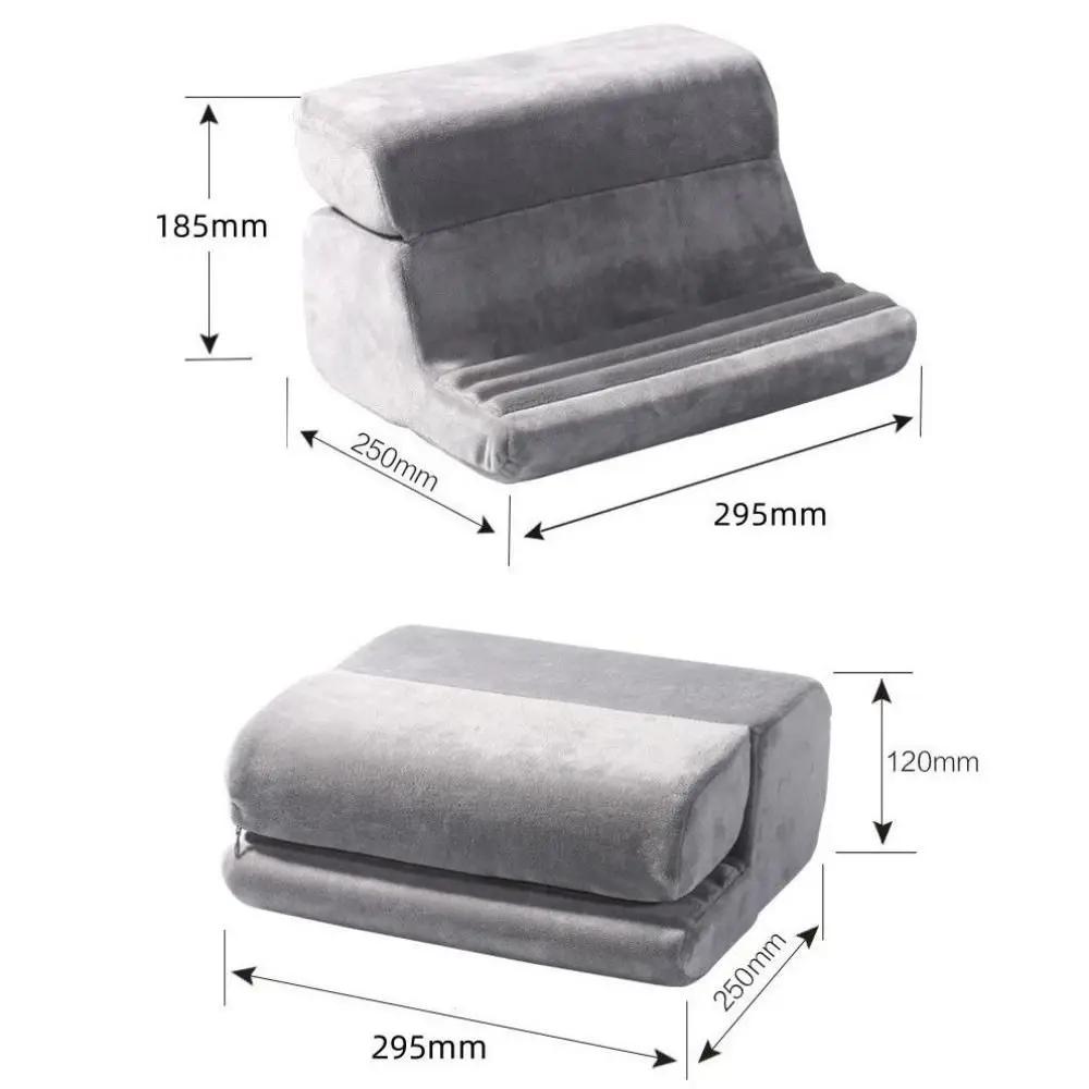 Universal 2-in-1 Tablet Pillow Holder Foldable Multi-angle Adjustment Tablet Stand Soft with Pocket Reading Pillow Stand