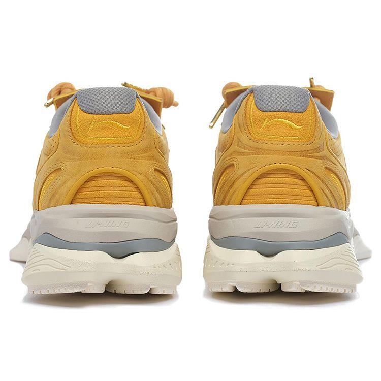 Li Ning Zheng Rong Leather Shock Absorbing Non-Slip Wear-Resistant Lightweight Low-Top Sports Casual Shoes Men sneakers Yellow ALJS015-1