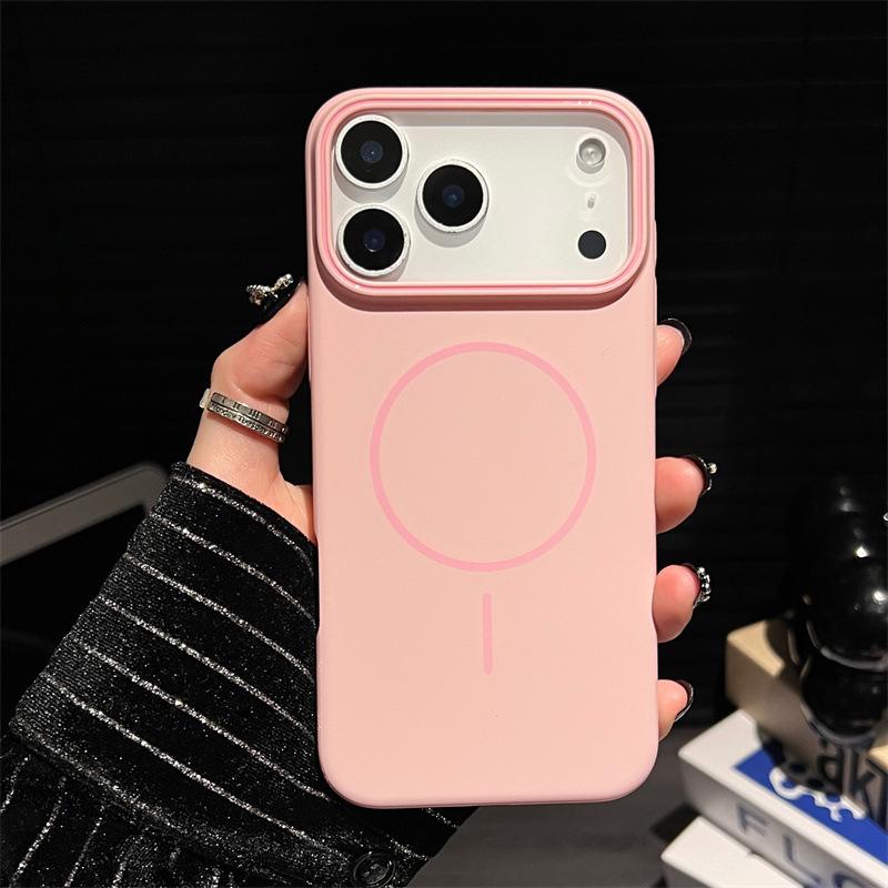 Luxury Solid Colors Magnetic Phone Case For iPhone Air 12 13 14 15 16 17 Pro Max Wireless Charging Shockproof Protective Hard Cover