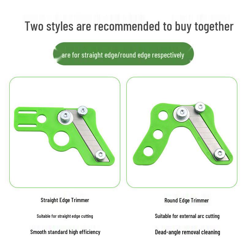 Right-Angle Woodworking Edge Trimming Knife with Curved Blade for Flush and Chamfer Edge Banding