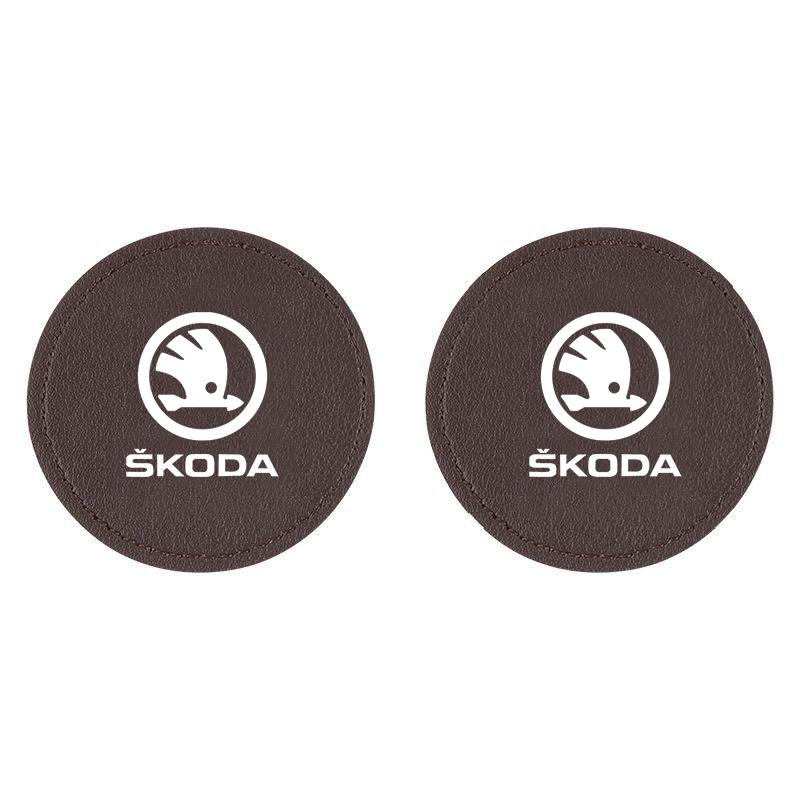 2pc Car Water Cup Coaster Universal Auto Anti Slip Cup RT39 Pad Holder Accessories For Skoda Rapid Octavia A5 RS Kodiaq Fabia A7 2022