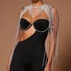 Elegant Layered Rhinestones Shoulder Chain Shimmering Layered Fringe Body Jewelry For Parties Weddings And Evening Event