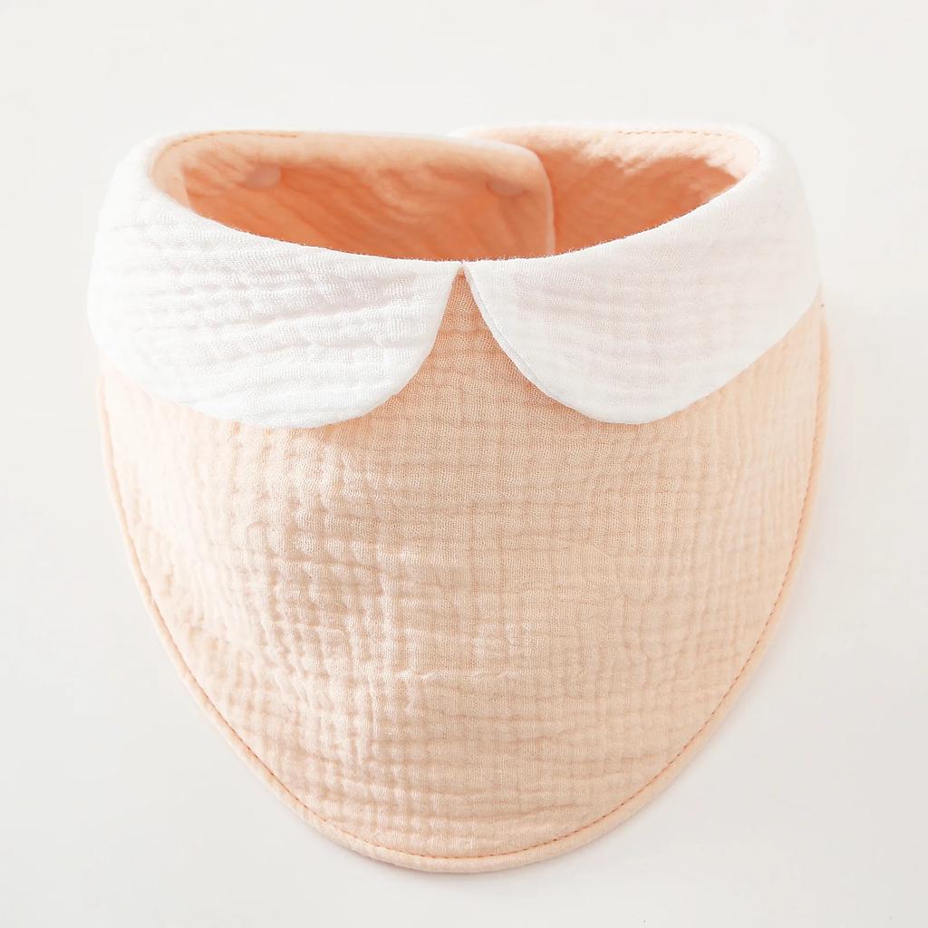 Pure Cotton Solid Six-layer 360 Rotatable Baby Feeding Bibs Toddler Saliva Towel Infant Gauze Baby Bib Feeding Baby Accessories