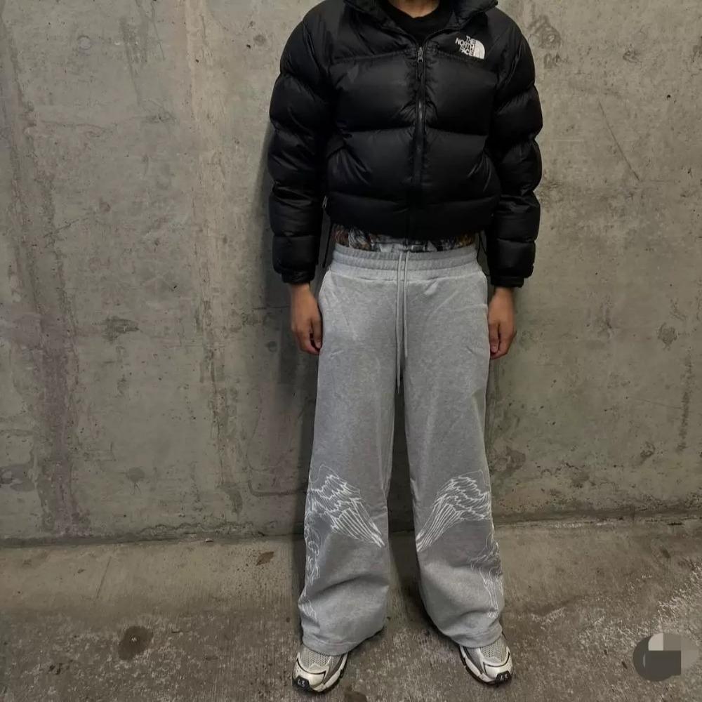 RogueWave Fake Two-piece Pants Double Waist Trousers Men and Women Fashion Hip-hop Loose Casual Pants Trousers