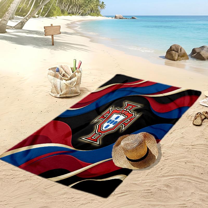 Asciugamano da Spiaggia Stampa Calcio Portogallo Asciugatura Rapida Super Assorbente Morbido Asciugamano da Bagno per Nuoto Spiaggia Viaggio Souvenir Regalo