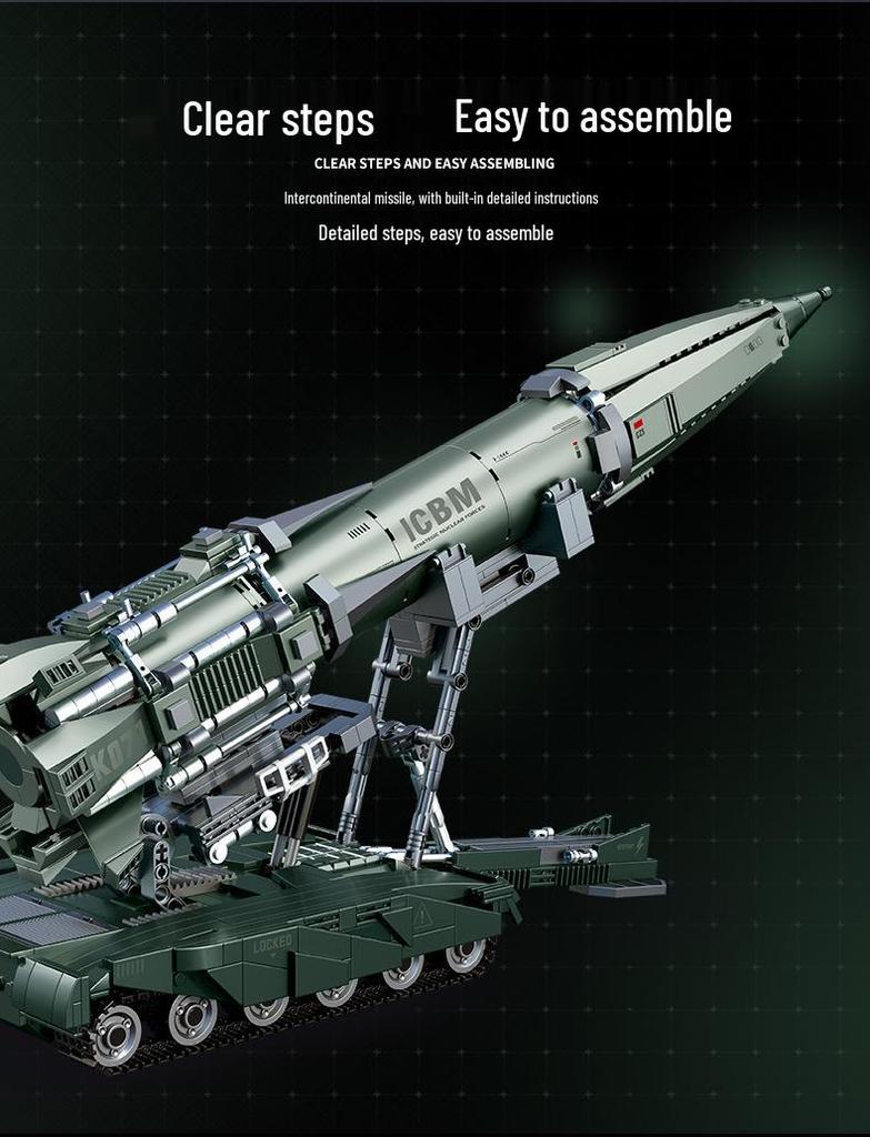 Chizao T2231-33 Explosion-Proof Armored Tank & Missile Vehicle Building Blocks Toy Model