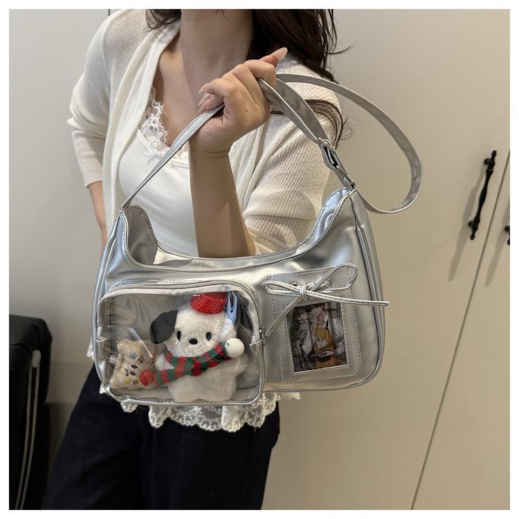 Women's Faux Leather Small Square Shoulder Bag New Fashion Minimalist Solid Color Zipper Crossbody Purse