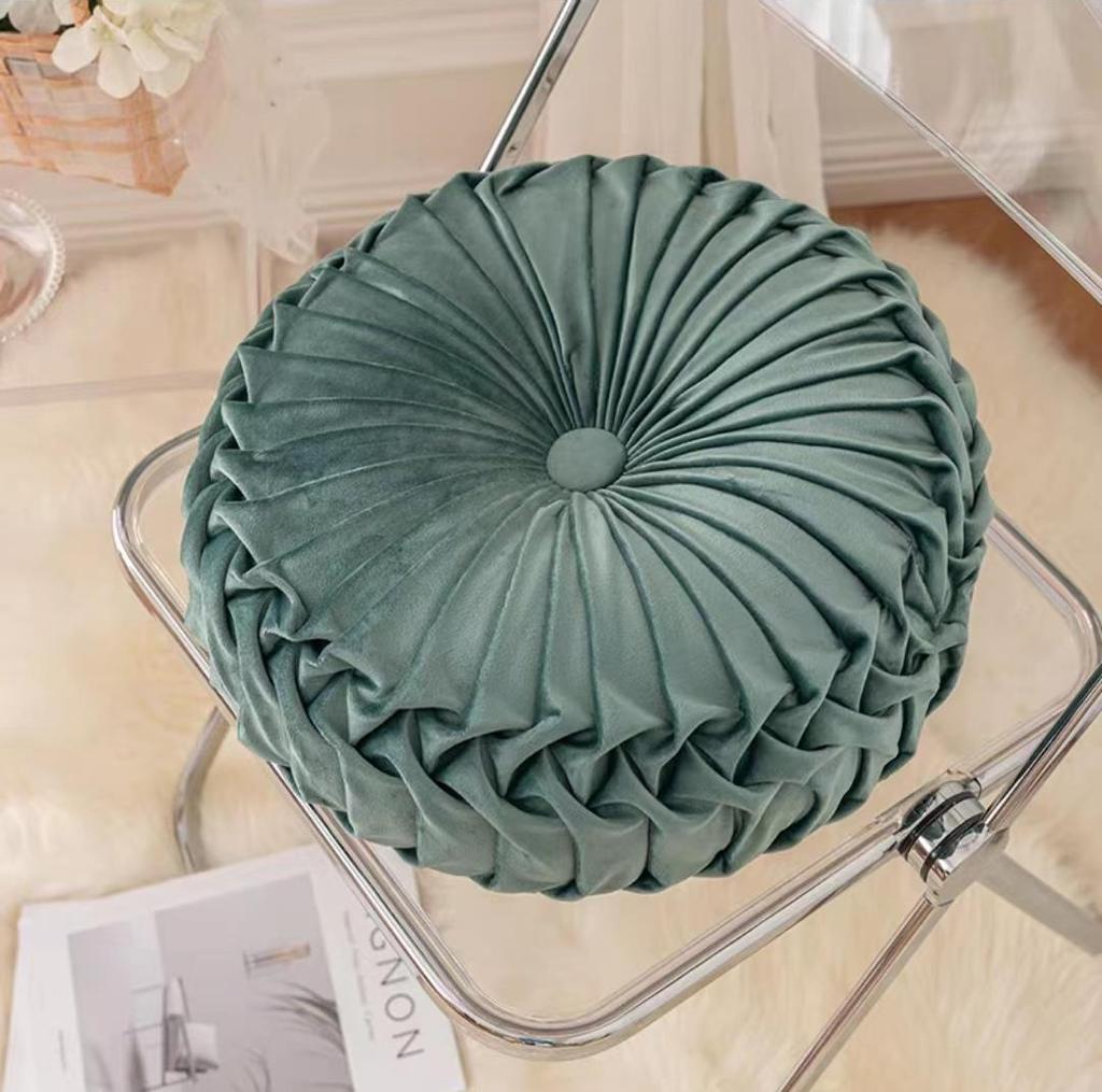 Nordic Pumpkin Pleated Round Throw Pillow Cushion for Sofa & Living Room