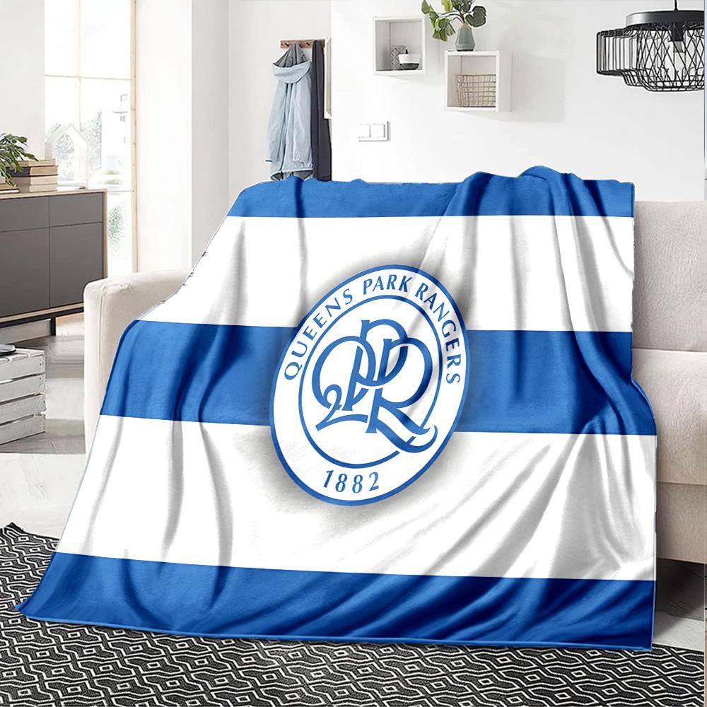 Queens Rangers Fußball Flanelldecke, Weiches Polyester, Modernes Design, Ganzjahres für Camping, Reisen, Geschenke für Feiertage oder Geburtstage