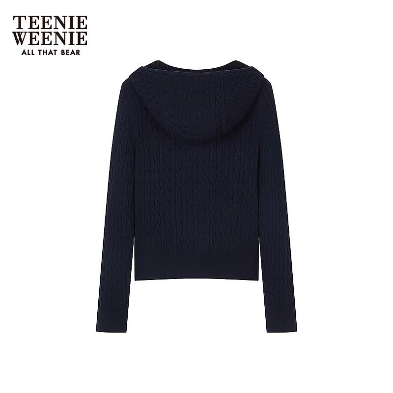 Teenie Weenie Women's Bear Logo Hooded Knit Cardigan