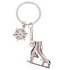 Silver Color Ice Skates Snowflake Pendant Key Ring Skating Key Chain Keychain
