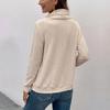 Women's Fashion Casual Solid Color Print Spring Autumn Long Sleeve High Neck Pullovers & Long Sleeves